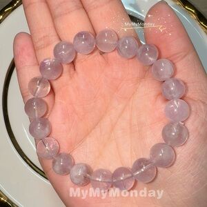 Purple Rabbit Hair Rutilated Quartz Bracelet 9mm